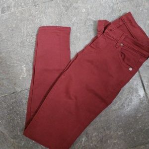 Burgundy skinny jeans